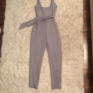 Belted Pintuck Slim leg Jumpsuit